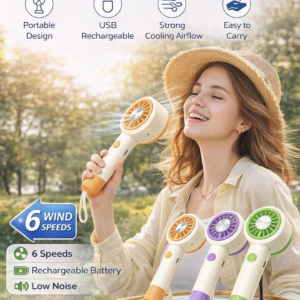 Portable Handheld Fan  6 Speed Wind Control 🌬️