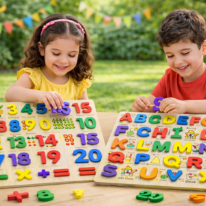 Wooden Alphabet & Number Board Puzzle 🔤 Smart Start Learning!  🧩