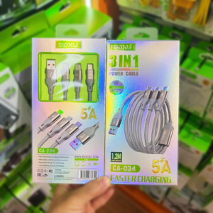 Nylon Fast Charging 3-in-1 Data Cable 1.2 Meter⚡