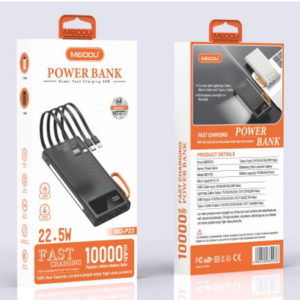 10000mAh 22.5W Fast Charging Power Bank | Built-in Cables & LED Display 🔋⚡
